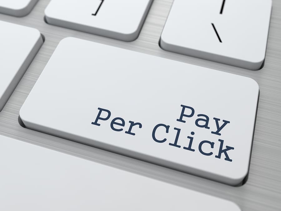 PPC (Pay Per Click) Concept. Button on The visible rank Keyboard with Word Partners on It.